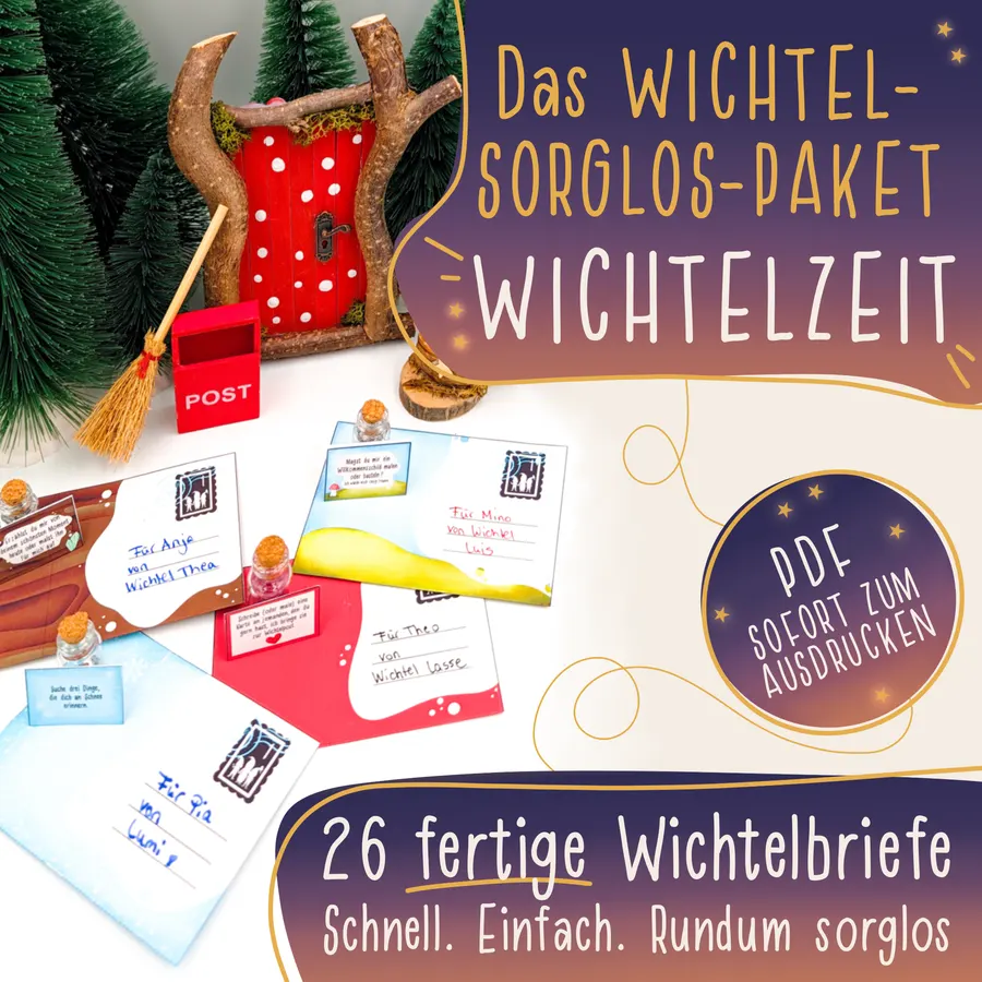 Das Wichtel-Sorglos-Paket Wichtelzeit: 26 fertige Wichtelbriefe zum Ausdrucken